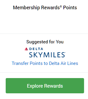 Membership Rewards - explore rewards button